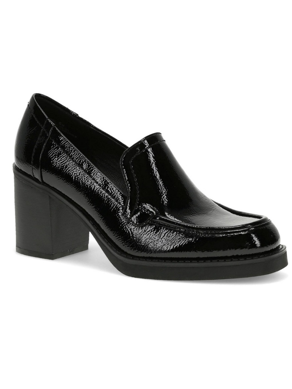 Baretraps Women’s Gretel Block Heel Loafer- Black Patent- 8.5M